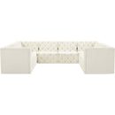  Manufacturer Color_Cream -- Tuft 128" Cream Velvet Upholstered 8 pc Modular Sectional IMAGE 5