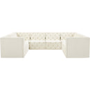 Meridian Tuft Cream Velvet Modular Sectional IMAGE 5