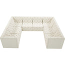  Manufacturer Color_Cream -- Tuft 128" Cream Velvet Upholstered 8 pc Modular Sectional IMAGE 6