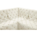 Meridian Tuft Cream Velvet Modular Sectional IMAGE 13