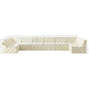  Manufacturer Color_Cream -- Tuft 186" Cream Velvet Upholstered 8 pc Modular Sectional IMAGE 14