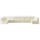 Meridian Tuft Cream Velvet Modular Sectional IMAGE 14