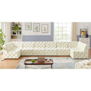  Manufacturer Color_Cream -- Tuft 186" Cream Velvet Upholstered 8 pc Modular Sectional IMAGE 2