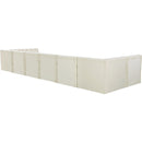  Manufacturer Color_Cream -- Tuft 186" Cream Velvet Upholstered 8 pc Modular Sectional IMAGE 3