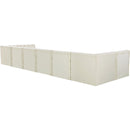 Meridian Tuft Cream Velvet Modular Sectional IMAGE 3