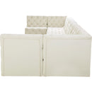  Manufacturer Color_Cream -- Tuft 186" Cream Velvet Upholstered 8 pc Modular Sectional IMAGE 5