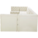 Meridian Tuft Cream Velvet Modular Sectional IMAGE 5