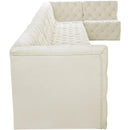  Manufacturer Color_Cream -- Tuft 215" Cream Velvet Upholstered 8 pc Modular Sectional IMAGE 11