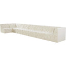  Manufacturer Color_Cream -- Tuft 215" Cream Velvet Upholstered 8 pc Modular Sectional IMAGE 2