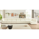  Manufacturer Color_Cream -- Tuft 215" Cream Velvet Upholstered 8 pc Modular Sectional IMAGE 3
