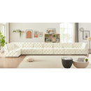  Manufacturer Color_Cream -- Tuft 215" Cream Velvet Upholstered 8 pc Modular Sectional IMAGE 4