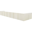  Manufacturer Color_Cream -- Tuft 215" Cream Velvet Upholstered 8 pc Modular Sectional IMAGE 6