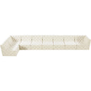  Manufacturer Color_Cream -- Tuft 215" Cream Velvet Upholstered 8 pc Modular Sectional IMAGE 7