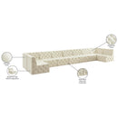  Manufacturer Color_Cream -- Tuft 215" Cream Velvet Upholstered 9 pc Modular Sectional IMAGE 15