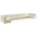  Manufacturer Color_Cream -- Tuft 215" Cream Velvet Upholstered 9 pc Modular Sectional IMAGE 16