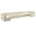  Manufacturer Color_Cream -- Tuft 215" Cream Velvet Upholstered 9 pc Modular Sectional IMAGE 1