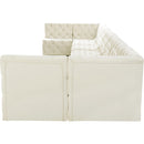  Manufacturer Color_Cream -- Tuft 215" Cream Velvet Upholstered 9 pc Modular Sectional IMAGE 6