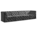  Manufacturer Color_Grey -- Tuft 128" Grey Velvet Upholstered 4 pc Modular Sofa IMAGE 1