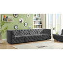 Manufacturer Color_Grey -- Tuft 128" Grey Velvet Upholstered 4 pc Modular Sofa IMAGE 2