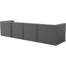  Manufacturer Color_Grey -- Tuft 128" Grey Velvet Upholstered 4 pc Modular Sofa IMAGE 3