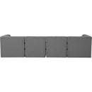  Manufacturer Color_Grey -- Tuft 128" Grey Velvet Upholstered 4 pc Modular Sofa IMAGE 4