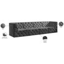  Manufacturer Color_Grey -- Tuft 128" Grey Velvet Upholstered 4 pc Modular Sofa IMAGE 9