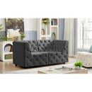  Manufacturer Color_Grey -- Tuft 70" Grey Velvet Upholstered 2 pc Modular Loveseat IMAGE 2