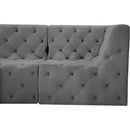  Manufacturer Color_Grey -- Tuft 70" Grey Velvet Upholstered 2 pc Modular Loveseat IMAGE 7