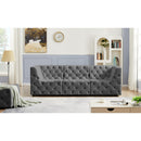  Manufacturer Color_Grey -- Tuft 99" Grey Velvet Upholstered 3 pc Modular Sofa IMAGE 2