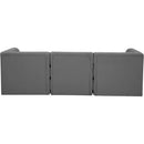  Manufacturer Color_Grey -- Tuft 99" Grey Velvet Upholstered 3 pc Modular Sofa IMAGE 4