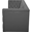  Manufacturer Color_Grey -- Tuft 99" Grey Velvet Upholstered 3 pc Modular Sofa IMAGE 7