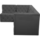  Manufacturer Color_Grey -- Tuft 99" Grey Velvet Upholstered 4 pc Modular Sectional IMAGE 12
