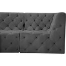  Manufacturer Color_Grey -- Tuft 99" Grey Velvet Upholstered 4 pc Modular Sectional IMAGE 13