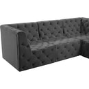  Manufacturer Color_Grey -- Tuft 99" Grey Velvet Upholstered 4 pc Modular Sectional IMAGE 14