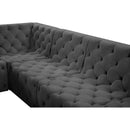  Manufacturer Color_Grey -- Tuft 99" Grey Velvet Upholstered 4 pc Modular Sectional IMAGE 15