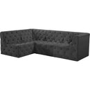  Manufacturer Color_Grey -- Tuft 99" Grey Velvet Upholstered 4 pc Modular Sectional IMAGE 2