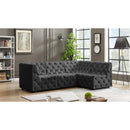  Manufacturer Color_Grey -- Tuft 99" Grey Velvet Upholstered 4 pc Modular Sectional IMAGE 3