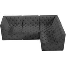  Manufacturer Color_Grey -- Tuft 99" Grey Velvet Upholstered 4 pc Modular Sectional IMAGE 9