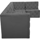  Manufacturer Color_Grey -- Tuft 128" Grey Velvet Upholstered 5 pc Modular Sectional IMAGE 11