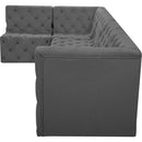  Manufacturer Color_Grey -- Tuft 128" Grey Velvet Upholstered 5 pc Modular Sectional IMAGE 12
