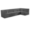  Manufacturer Color_Grey -- Tuft 128" Grey Velvet Upholstered 5 pc Modular Sectional IMAGE 1