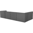  Manufacturer Color_Grey -- Tuft 128" Grey Velvet Upholstered 5 pc Modular Sectional IMAGE 6