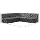 Meridian Tuft Grey Velvet Modular Sectional IMAGE 16