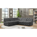  Manufacturer Color_Grey -- Tuft 93" Grey Velvet Upholstered 5 pc Modular Sectional IMAGE 2