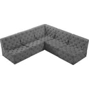  Manufacturer Color_Grey -- Tuft 93" Grey Velvet Upholstered 5 pc Modular Sectional IMAGE 5