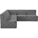  Manufacturer Color_Grey -- Tuft 93" Grey Velvet Upholstered 5 pc Modular Sectional IMAGE 6