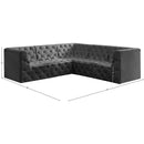  Manufacturer Color_Grey -- Tuft 99" Grey Velvet Upholstered 5 pc Modular Sectional IMAGE 13