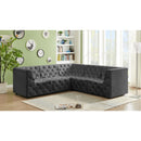  Manufacturer Color_Grey -- Tuft 99" Grey Velvet Upholstered 5 pc Modular Sectional IMAGE 2