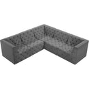  Manufacturer Color_Grey -- Tuft 99" Grey Velvet Upholstered 5 pc Modular Sectional IMAGE 4