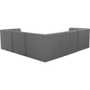  Manufacturer Color_Grey -- Tuft 99" Grey Velvet Upholstered 5 pc Modular Sectional IMAGE 5